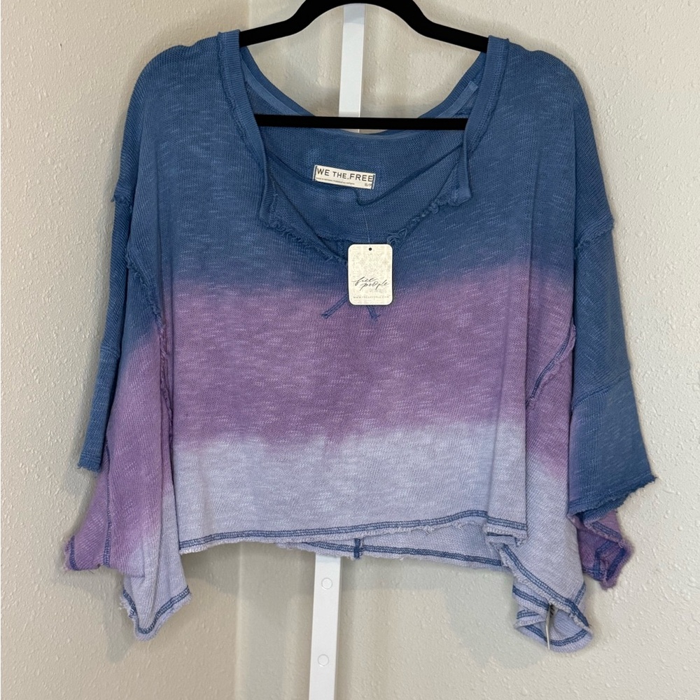 We The Free Blue and Purple Ombre Crop Top